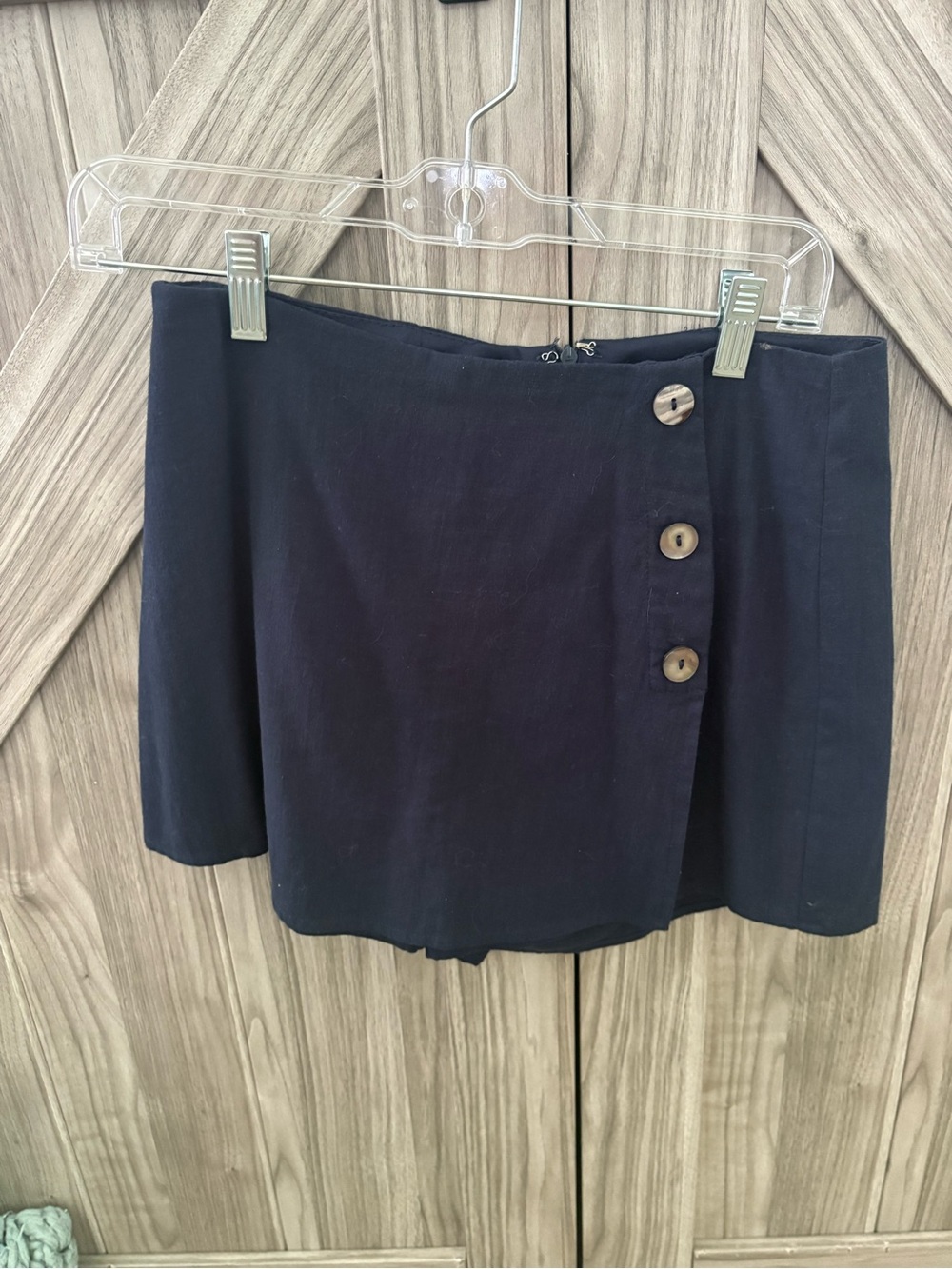 Blue Blush Navy Mini Skort with Side Button Detail
